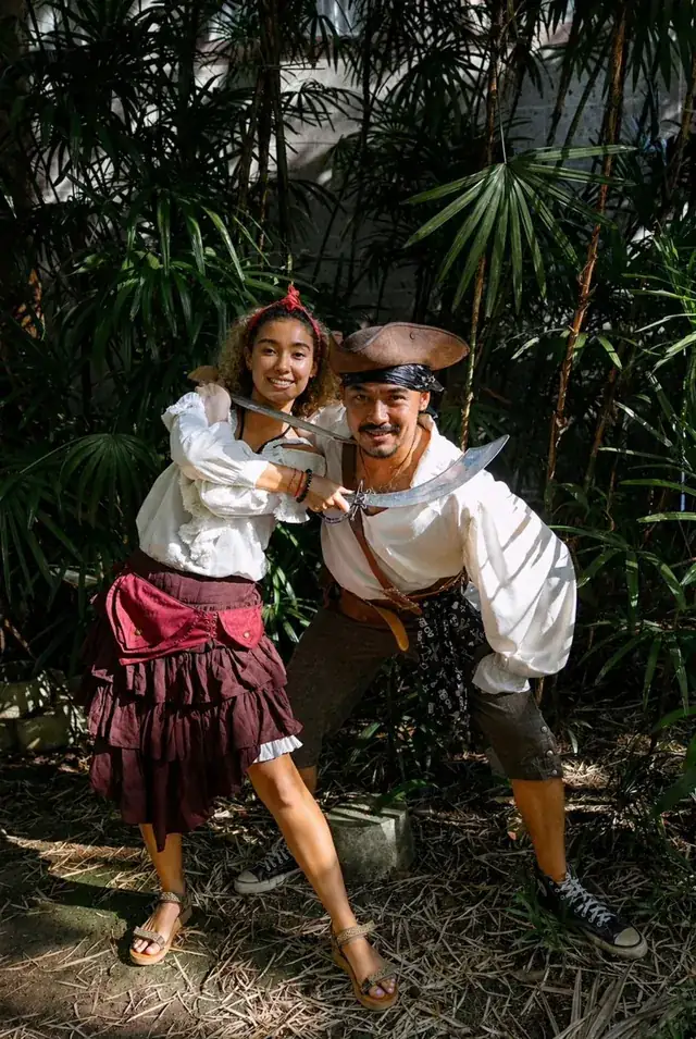 Pirate characters ready for adventure at a pirate-themed kids party in Bali