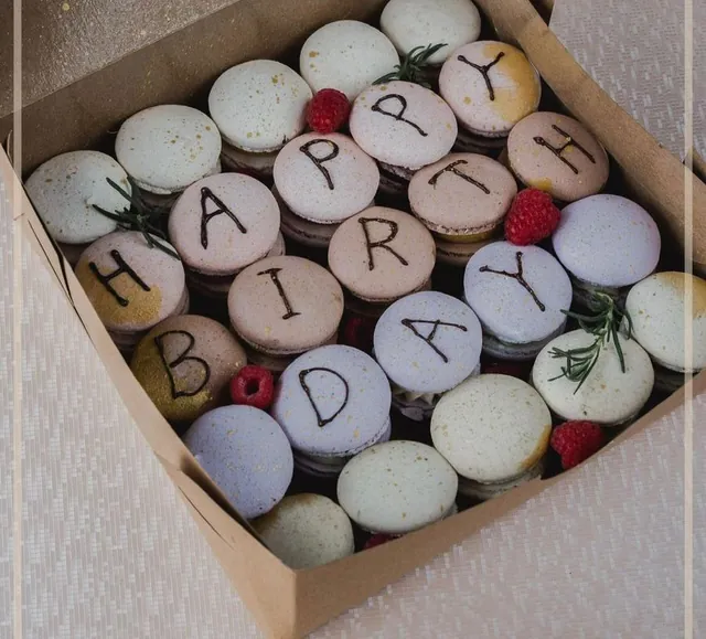 Happy Birthday macaron gift box from our Bali bakery partners